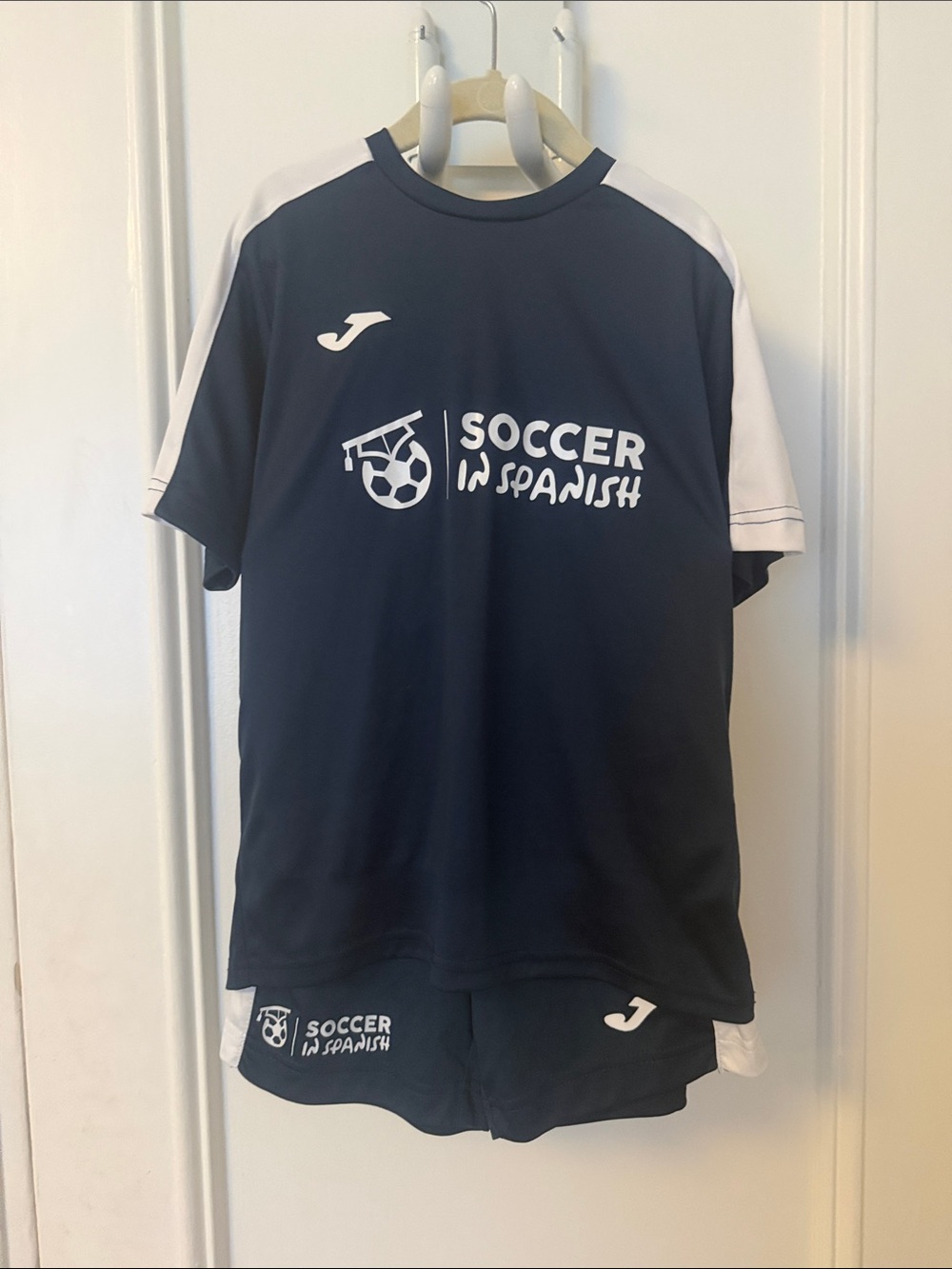 Joma Kids' Navy & White Soccer In Spanish Matching Jersey Set